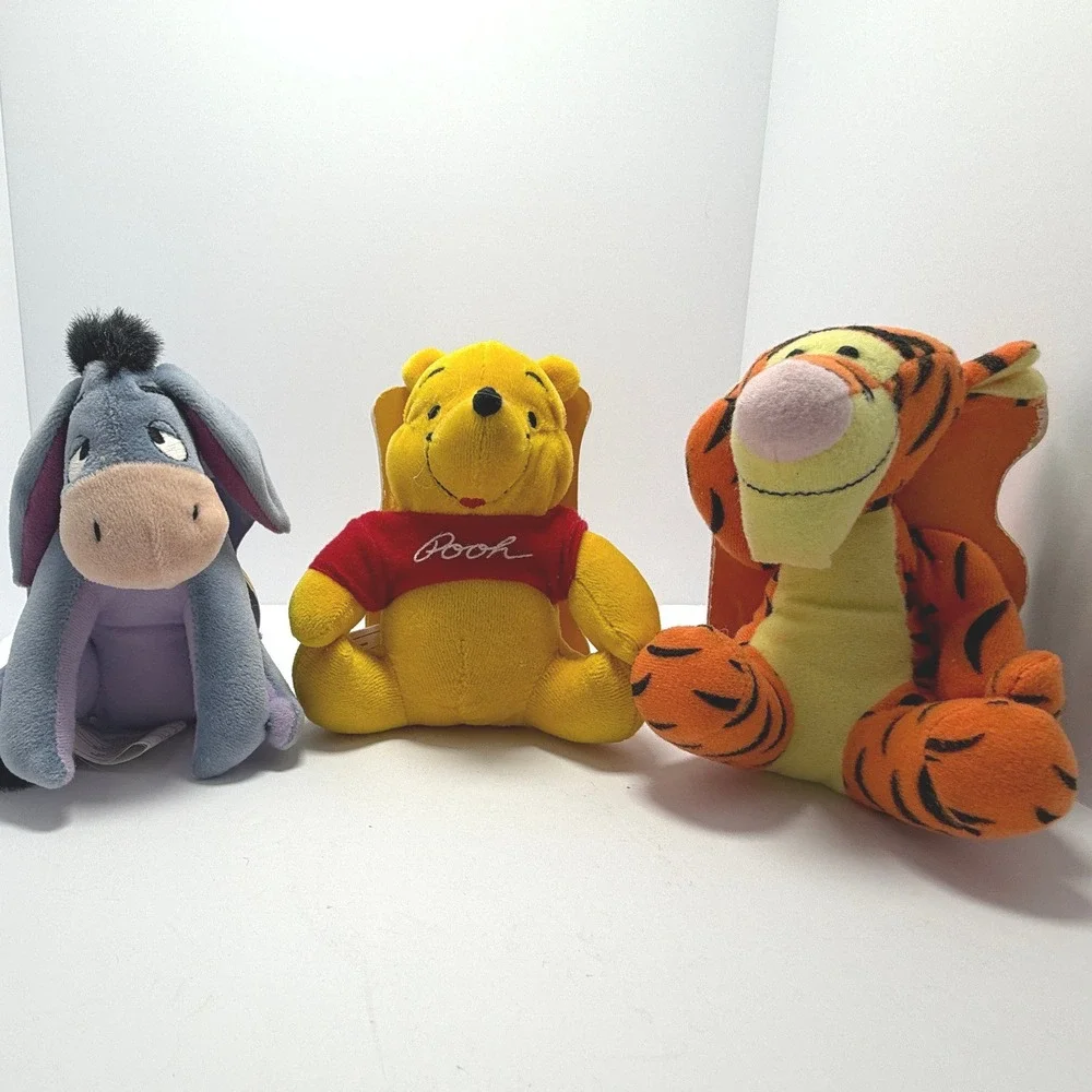Disney Pooh Friendly Tales 1997 Plush Book Lot of 3 Tigger Eeyore Winnie